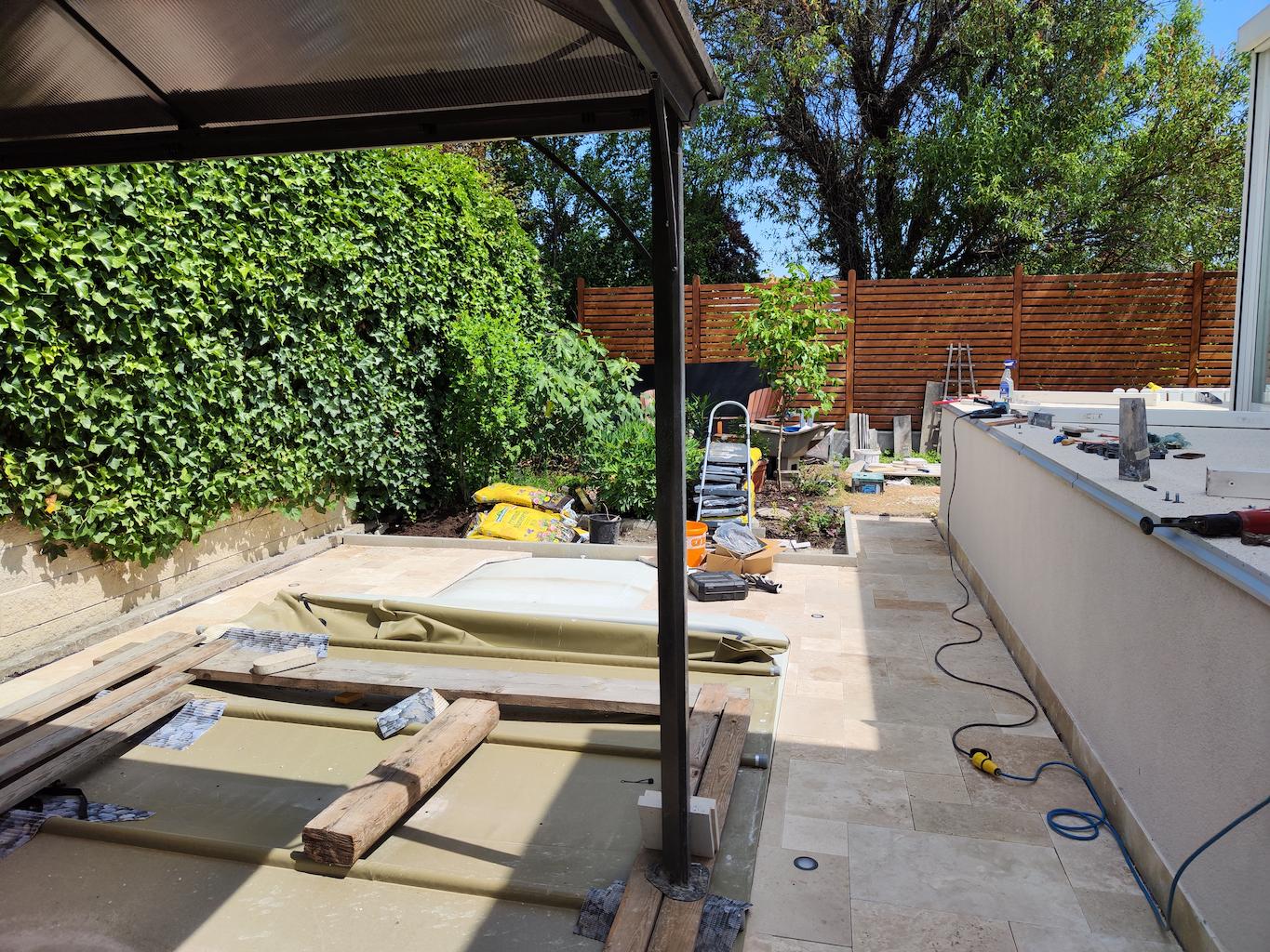 während der Arbeiten