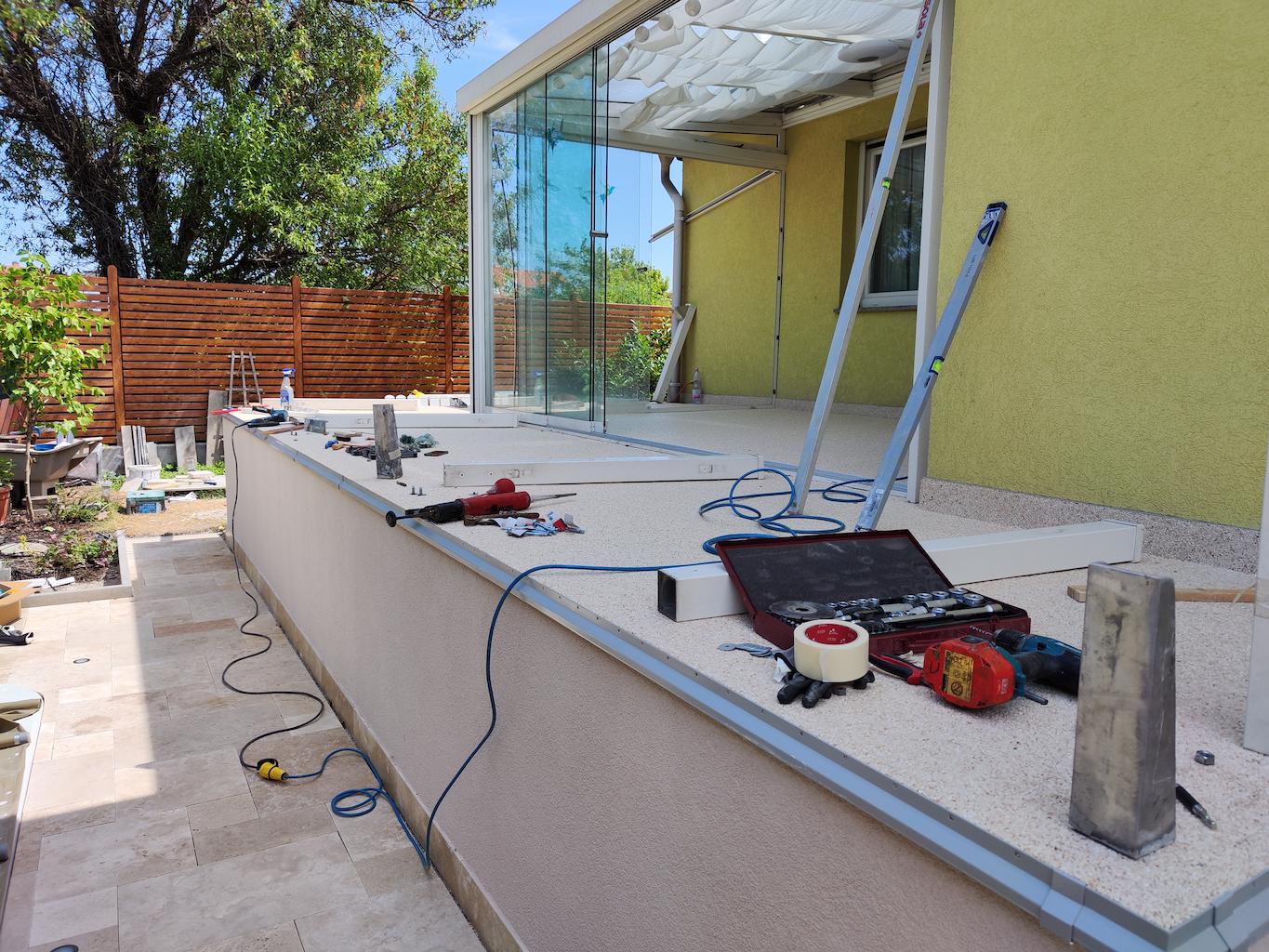 während der Arbeiten