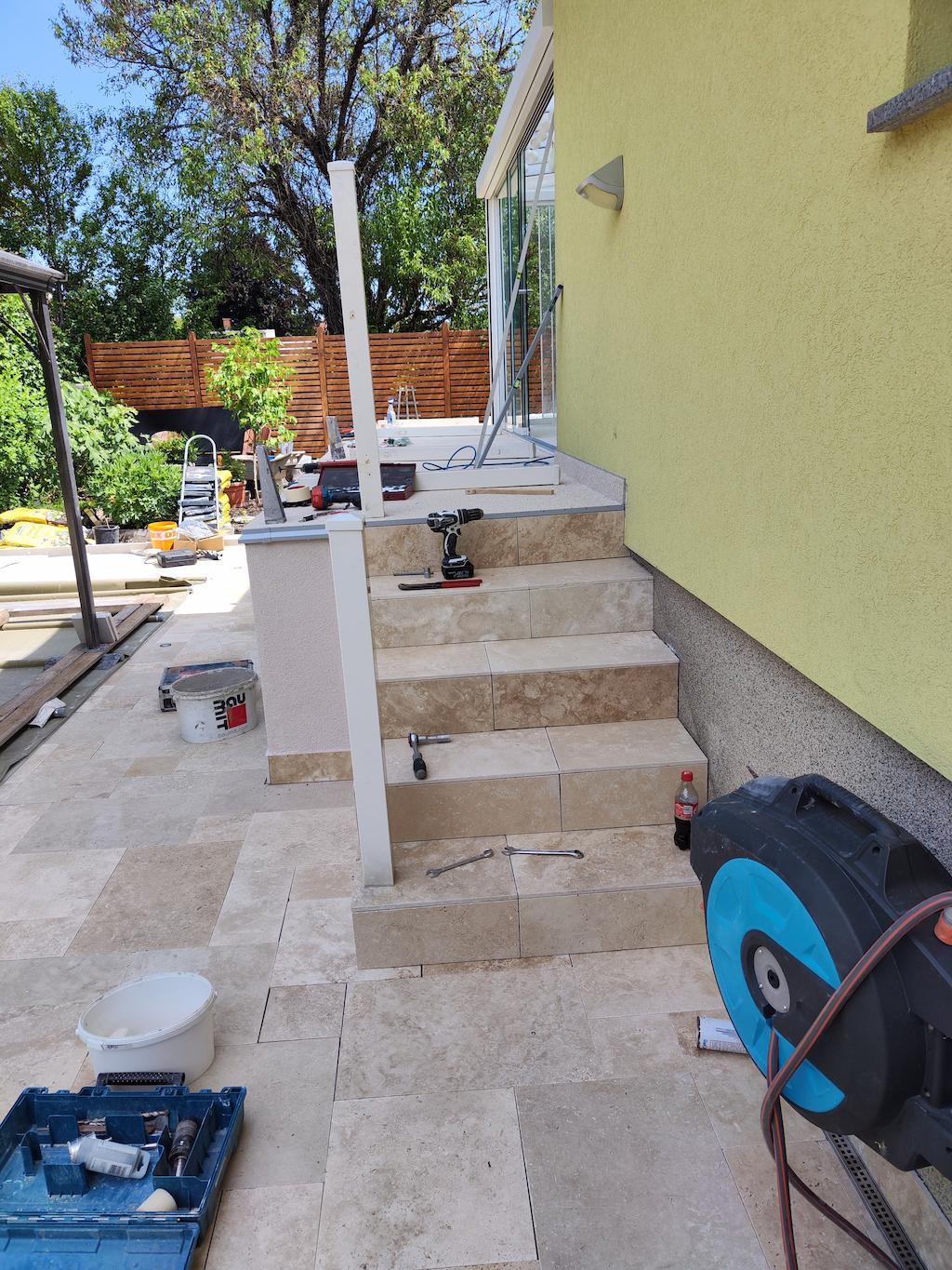 während der Arbeiten