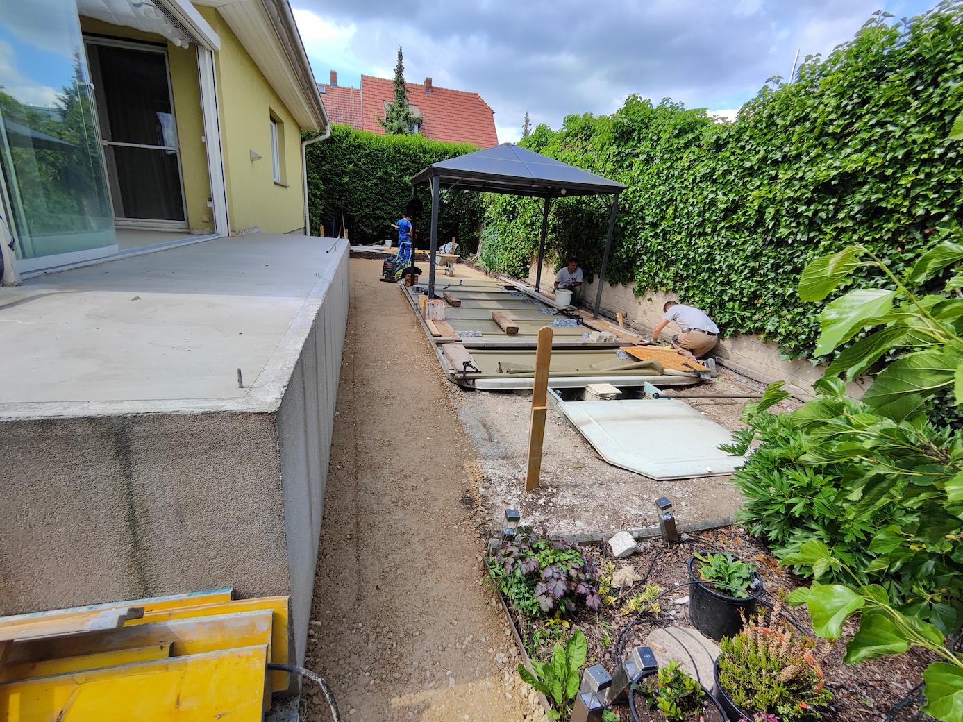 während der Arbeiten