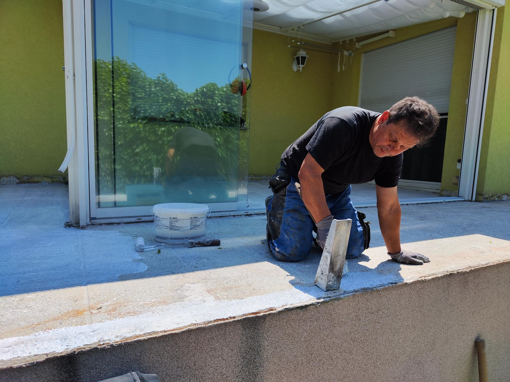 während der Arbeiten