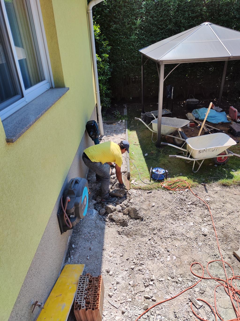 während der Arbeiten