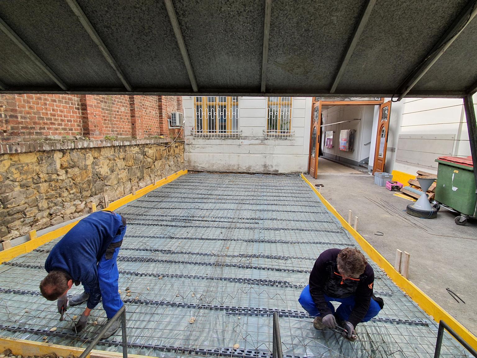 während der Arbeiten