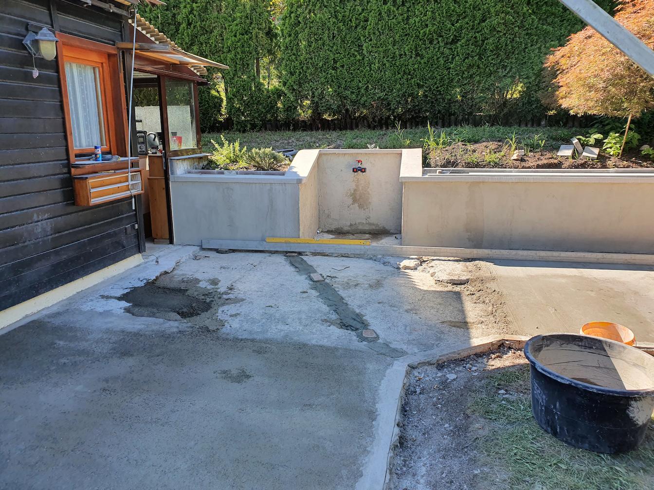 während der Arbeiten