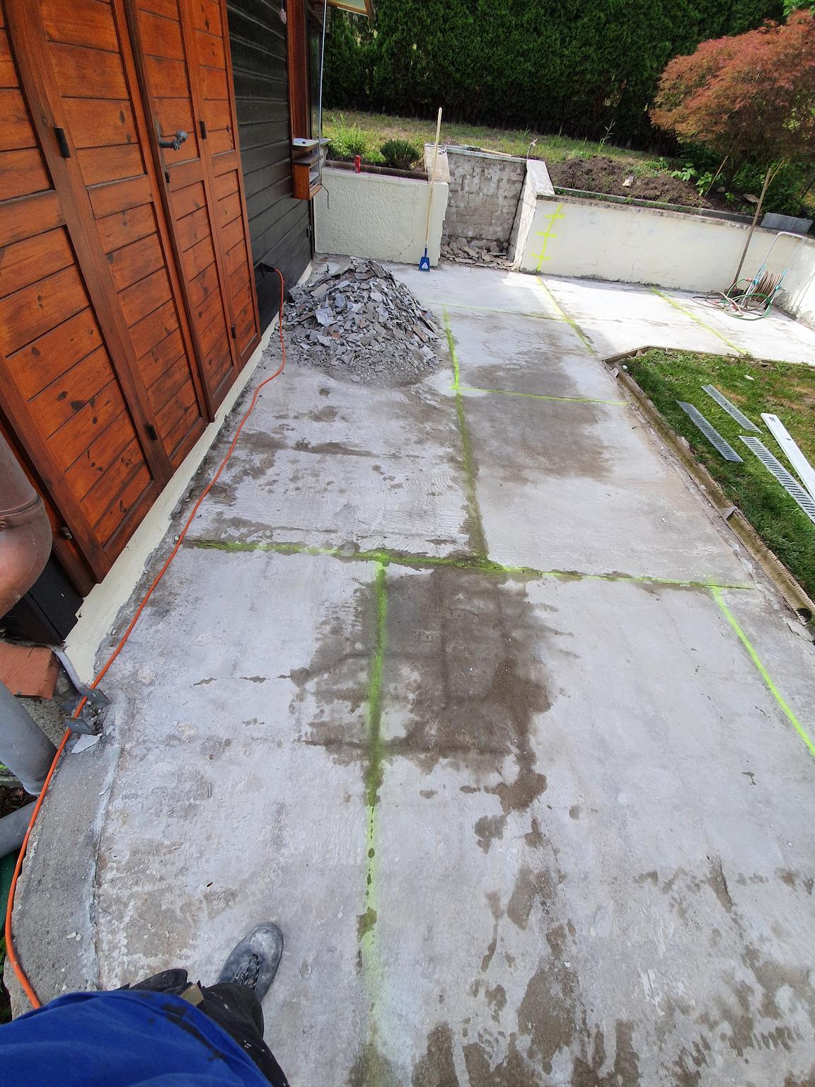 während der Arbeiten