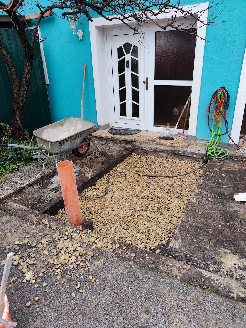 während der Arbeiten